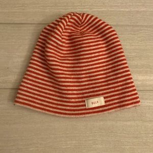 Bula Snow Hat White Cap Beanie Stripe Red White Apres Ski Kids Winter Knit Small